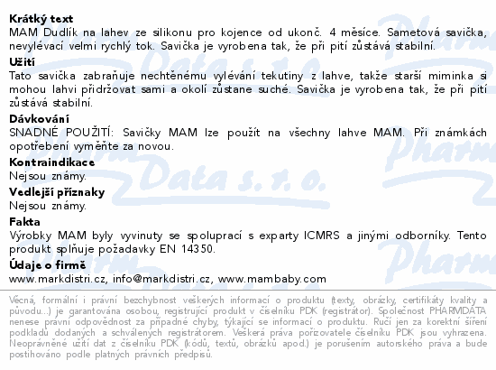 MAM Savika na lahev nevylvac 4+m