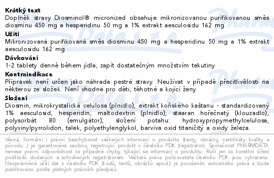 Diosminol micronized 450mg tbl.60