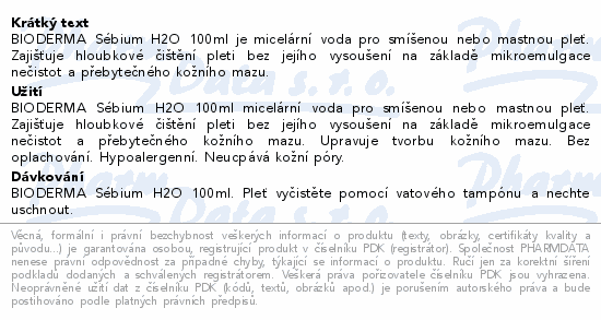 BIODERMA Sbium H2O 100ml