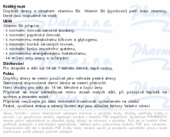 Pyridoxin Generica tbl.60