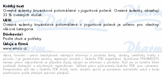 EMCO Mysli Ovesn suenky brusinky+jog.poleva 60g