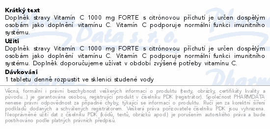 Biotter Vitamn C 1000mg FORTE 20ks umivch tbl.