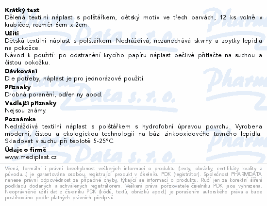 Nplast Mediplast 6cmx2cm dtsk 12ks