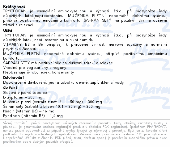 L-TRYPTOFAN 200mg+afrn+muenka SETARIA 30tobolek