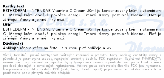ESTHEDERM Intensive Vitamine C cream 50ml
