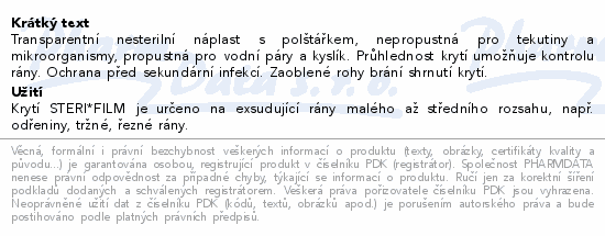 Rychloobvaz STERI*FILM 10x10cm-2ks Steriwund