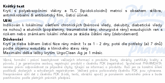 UrgoClean Ag lipidokoloid.kryt 10x10cm 10ks