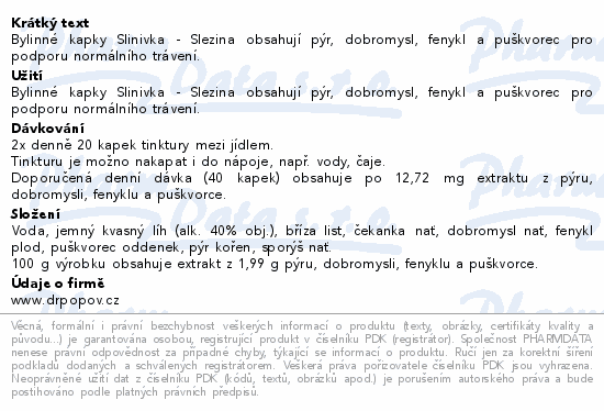 Dr.Popov Kapky bylinn Slinivka-Slezina 50ml