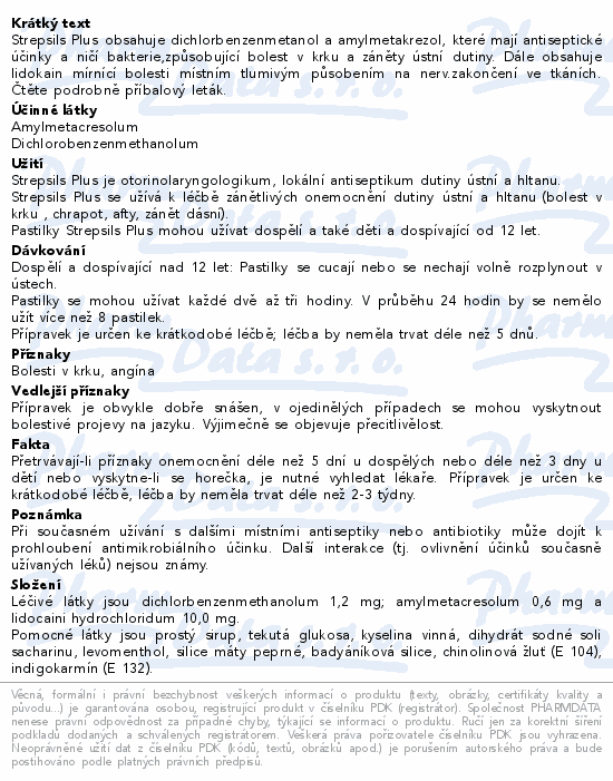 Strepsils Plus 0.6mg-1.2mg-10mg pas.24 CZ