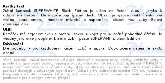SUPERWHITE Black Edition zubn kartek MEDIUM 2ks