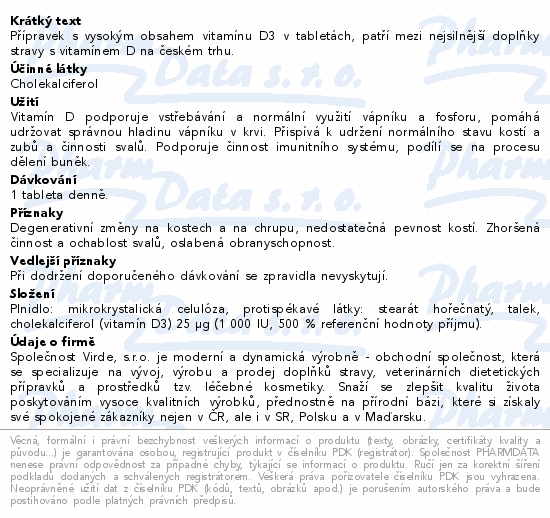 Vitamn D3 Forte 1000 I.U.tbl.30