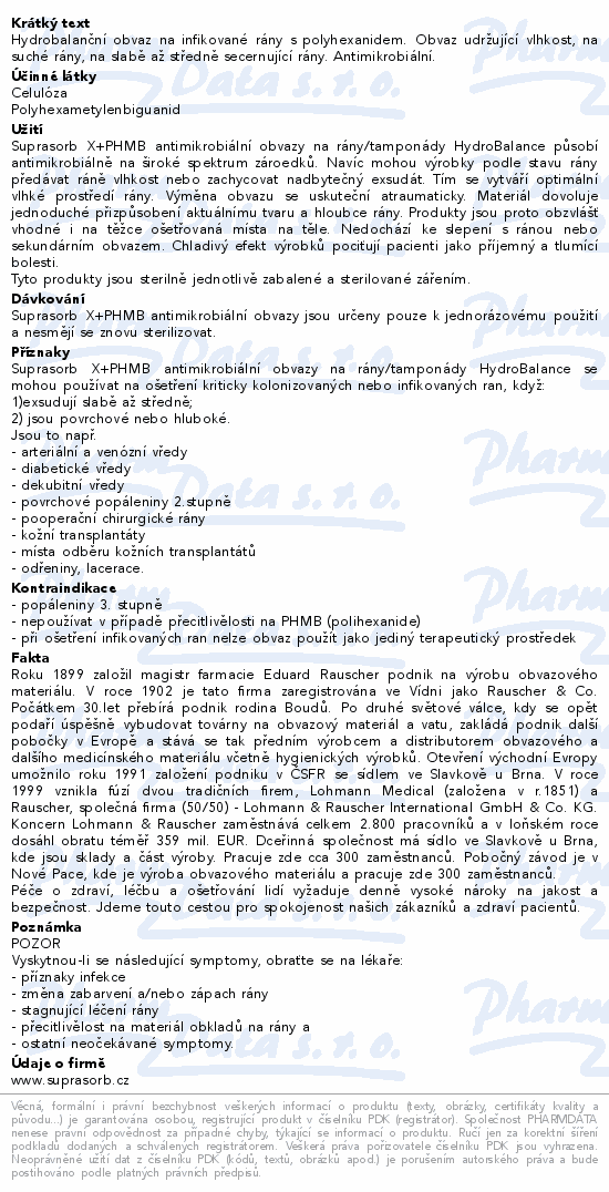 Kryt Suprasorb X+PHMB antimikrob.steril.5x5cm 5ks