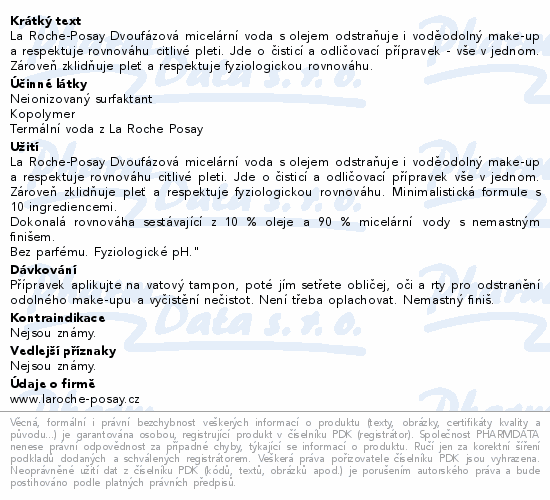 LA ROCHE-POSAY dvoufzov micelrn voda 400ml