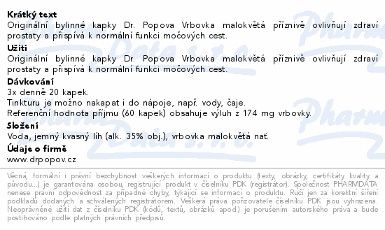 Dr.Popov Kapky bylinn Vrbovka malokvt 50ml