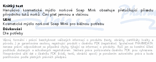 Hanuovo kosmetick mdlo norkov SOAP MINK 100g