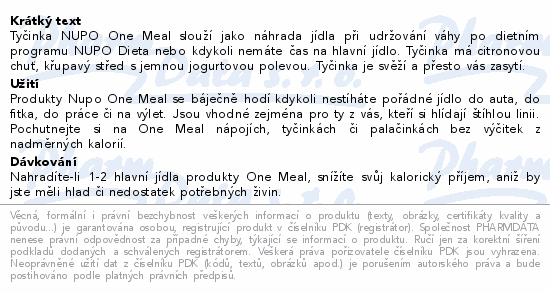 NUPO One Meal tyinka kupav citrn 60g