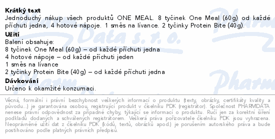 NUPO One Meal ochutnvka nhrady stravy
