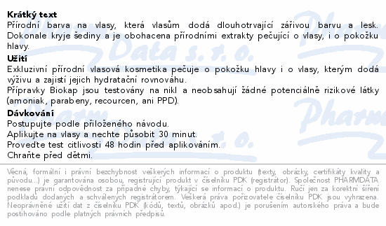 BIOKAP Barva na vlasy 8.64 Tizinov erven 140ml