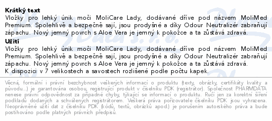 Inko. vloky MoliCare LadyPad 1.5kap Duopack2x14ks