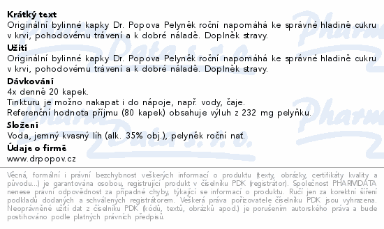 Dr.Popov Kapky bylinn Pelynk ron 50ml