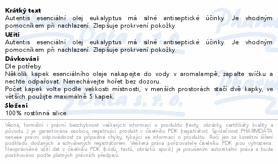 Autentis Esenciln olej Eukalyptus 10ml