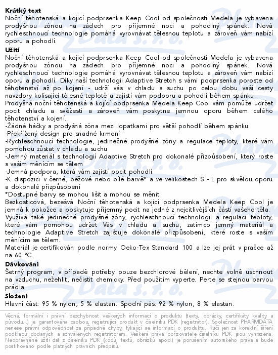 Medela KeepCool sleep thote-kojic podpr.bov M