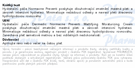 Dermedic Normacne Matujc hydratan krm 40ml