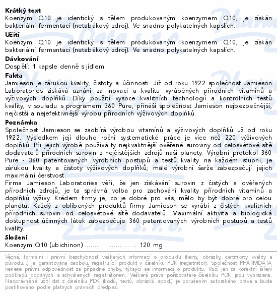 JAMIESON Koenzym Q10 120mg cps.60
