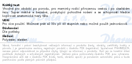 MomCare poporodn kalhotky vce pouit S-M 4ks