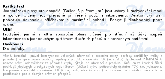 Dailee Slip Premium SUPER inko. kalhotky L-XL 30ks