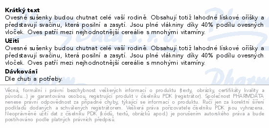 EMCO Mysli na zdrav Ovesn suenky okov 15ks