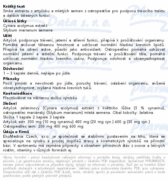 Artyok+ostropestec cps.60 EkoMedica