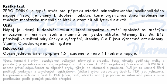 ZERO DRINK ochr. prac.npoj krab.20x10g