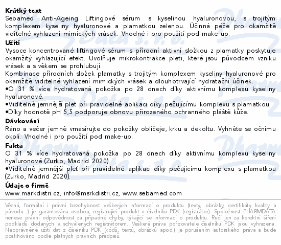 SEBAMED Anti-Ageing liftingov srum 30ml