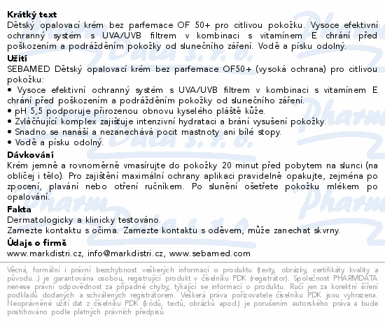 SEBAMED Baby Sun Care opalovac krm OF50+ 75ml