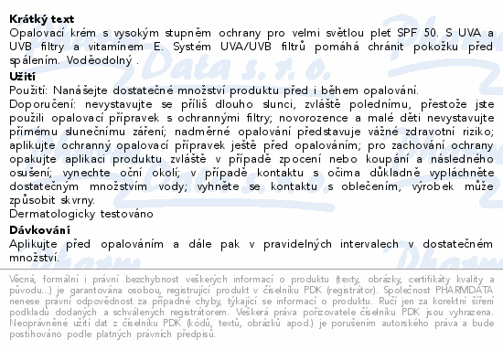 Delice Solaire opalovac krm SPF50 250ml