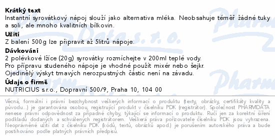 Syrovtka suen instantn npoj 500g