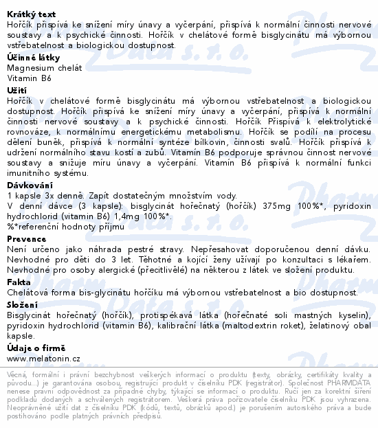 Magnesium chelt + B6 cps.100 Clinical