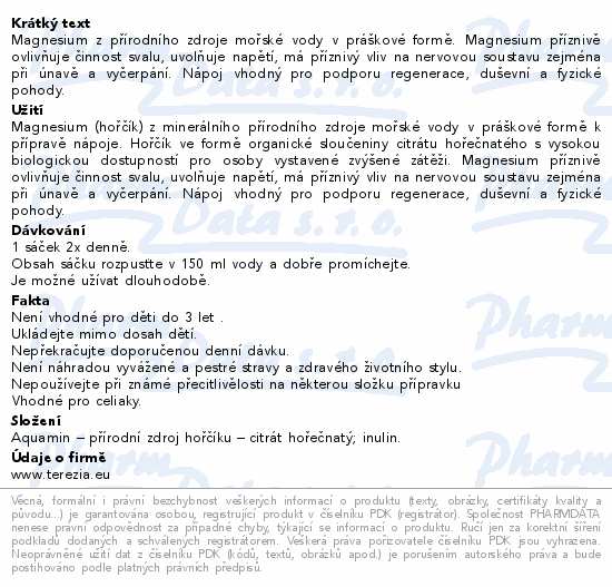 TEREZIA Magnesium rozpustn npoj v prku 30x6g