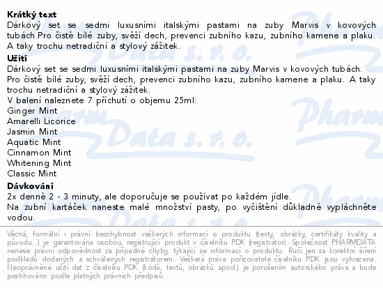 MARVIS Toothpaste set zubnch past 7x25ml