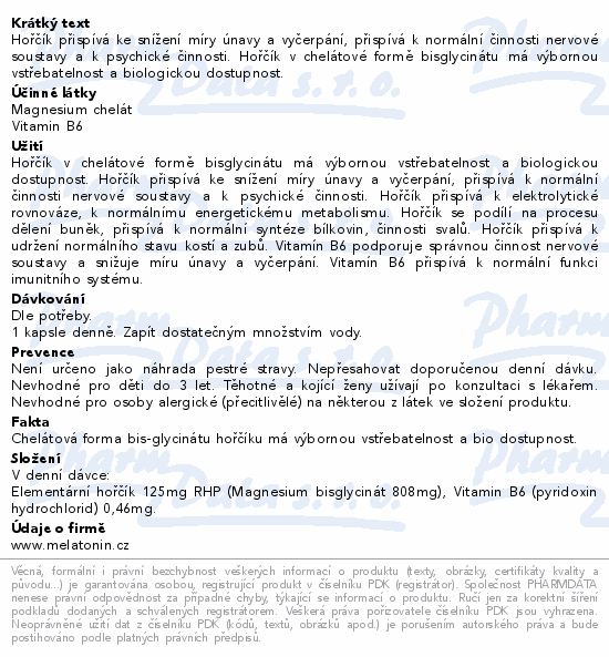 Magnesium chelt + B6 cps.2x100 drkov balen 1+1