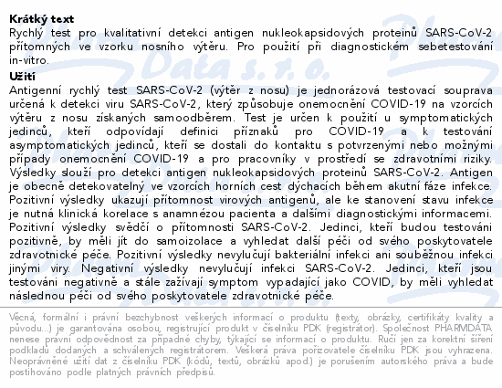JusChek SARS-CoV-2 antigenn rychl test 1ks