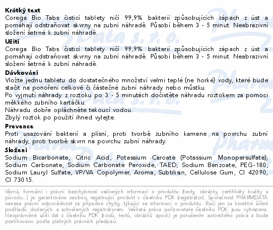 Corega Bio Tabs istic tablety 30ks
