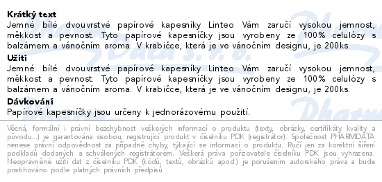 Linteo Kapesnky paprov 2vrstv Vnon 200ks