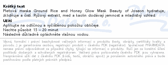 Beauty of Joseon pleov maska 150ml