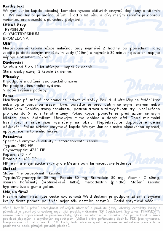 Walzym Junior enzymov kapsle cps.60