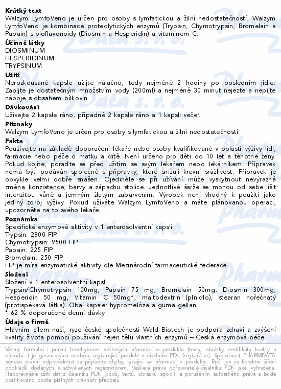 Walzym LymfoVeno enzymov kapsle cps.60