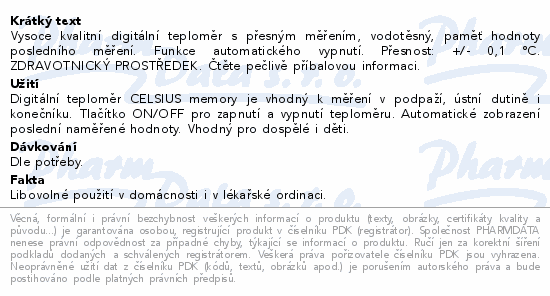 CELSIUS memory teplomr digitln NEW