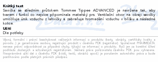 Tommee Tippee Advanced anti-colic savika 3m+ 2ks