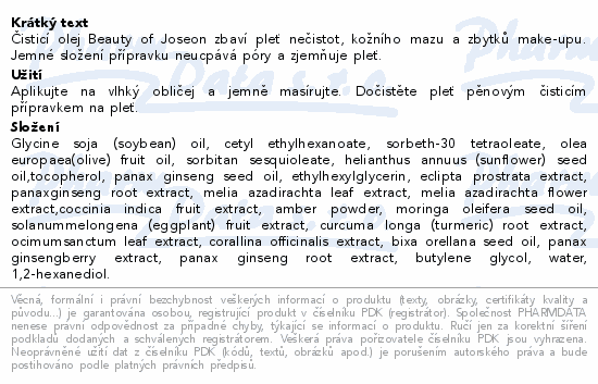 Beauty of Joseon Ginseng istc olej 210ml